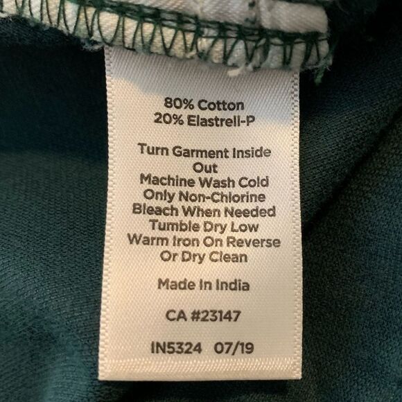 Talbots green velvet velour high-waist straight leg 5 pockets style pants sz 2P - Picture 7 of 7